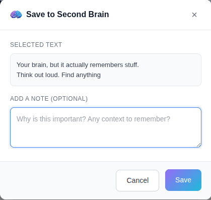 DeepMemo save dialog — add notes and save to DeepMemo
